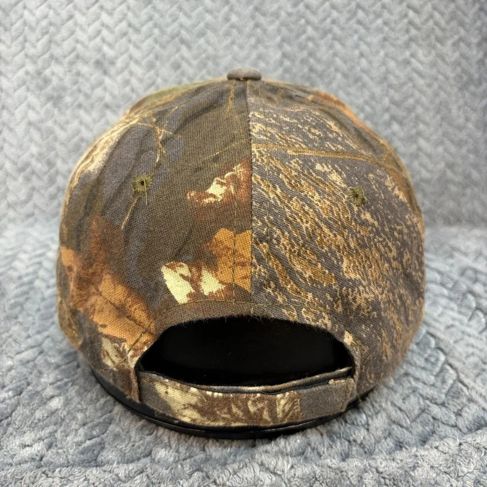 Briggs Equipment Camo Baseball Hat Orange Embroidered Logo Adjustable Cap